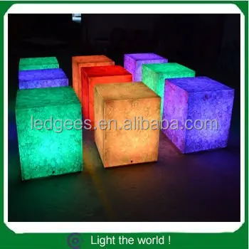 50x50x50cm magic change color plastic led cube chair LED chair LED cube