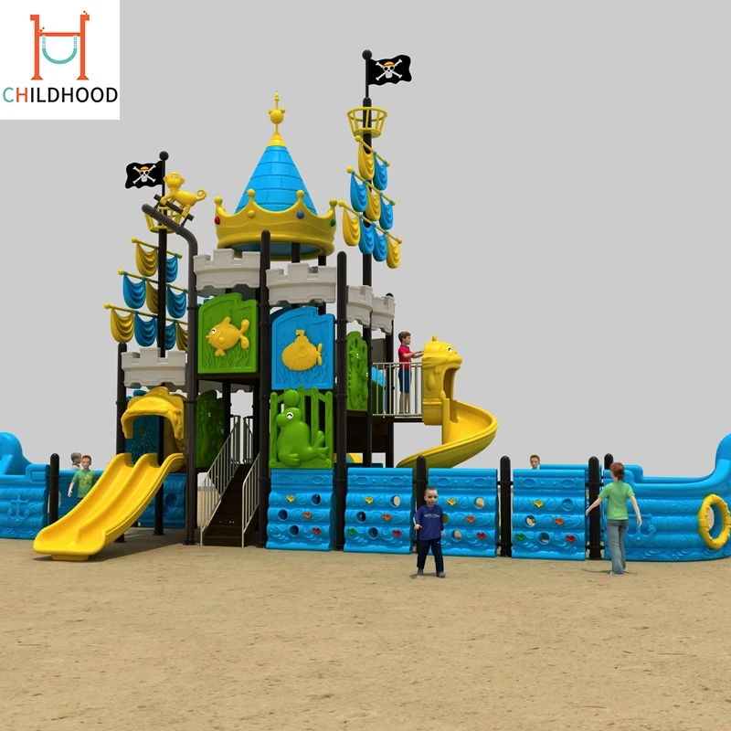 
Promotional commercial safe reliable outdoor plastic slide kids playground equipment 