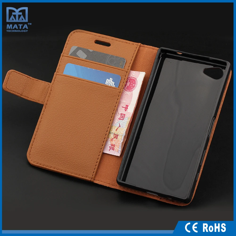 Пользовательский Цвет Стенд Wallet Флип PU Кожаный Чехол для sony