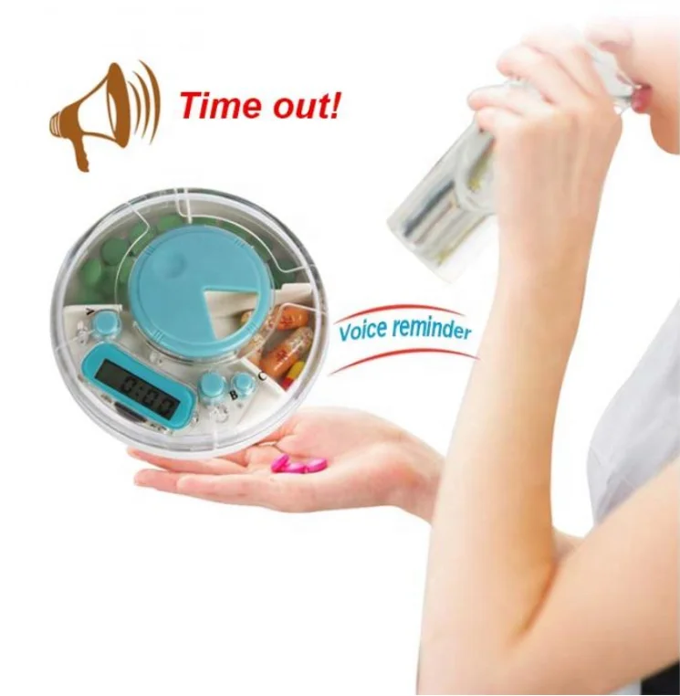 Health care digital pill box with electric alarm medicine pill organizer