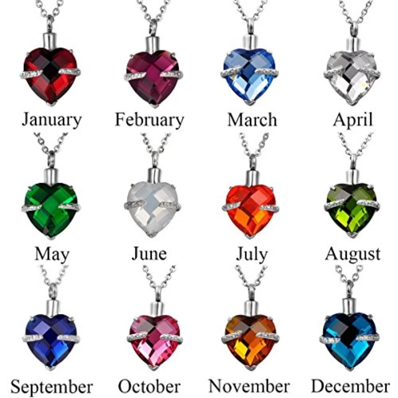 Rose Red Diamond October Birthstone Ash Urn Pendant