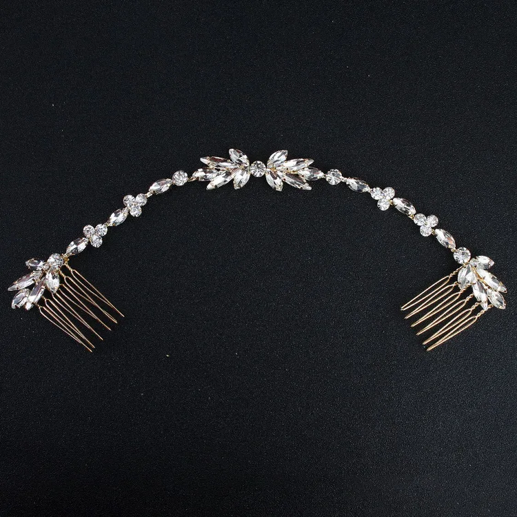 
2018 New Fashion flower Wedding bridal head chain rhinestone bridal hair comb women hair accessories 