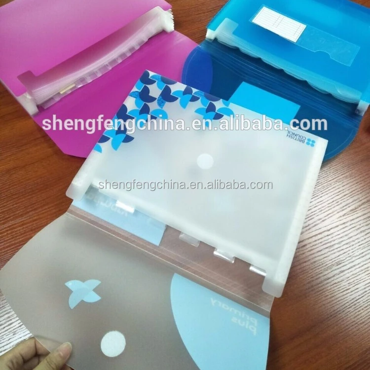 colored printed pp plastic file folder with pocket