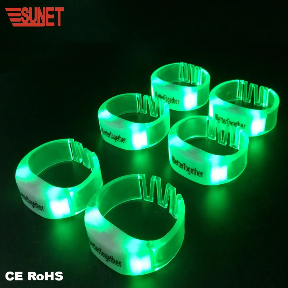 SUNJET Music Festival LOGO Printed Remote Control Glowing LED Bracelet Control DMX