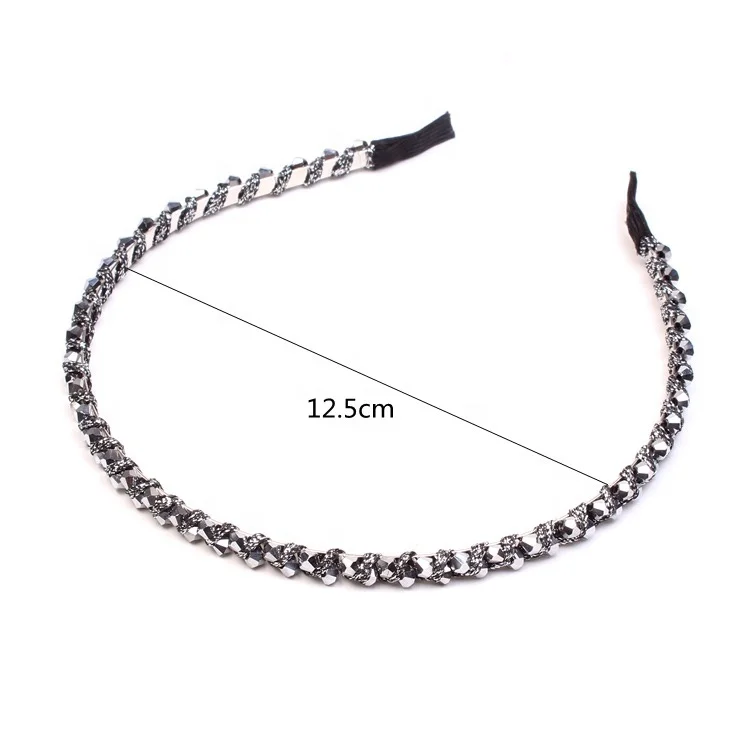High-grade Fashion Hair Hoops Accessories Women Shiny Thin Crystal Headband