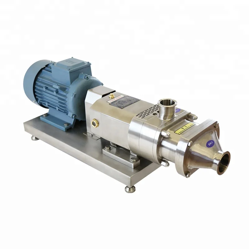 BOAO Sanitary SS304 SS316L Double screw pump for high viscosity liquid High Pressure self priming pump with hopper funnel