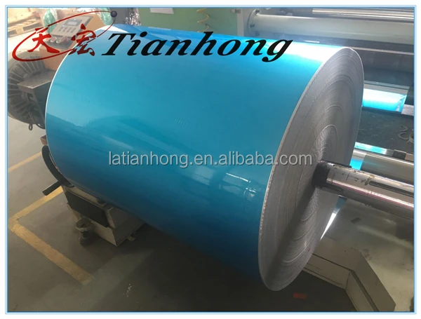 blue colored aluminum mylar foil jumbo roll