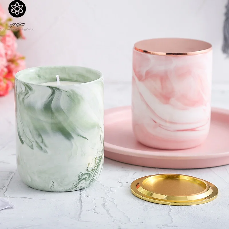 Матовая Янтарная термостойкая зеленая стеклянная банка для свечей с деревянными крышками