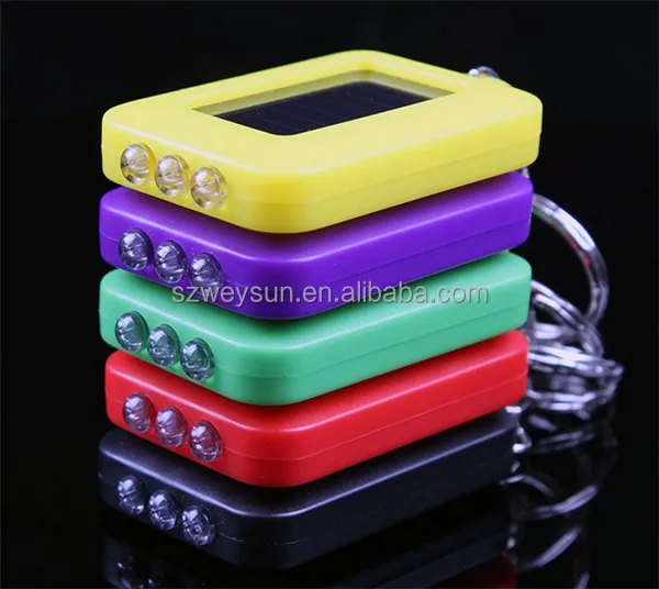 3 Leds Solar Panel Sun Power Energy Torch Flashlight Camping Light Portable Key Chain Hiking Rechargeable Spotlight Lamp