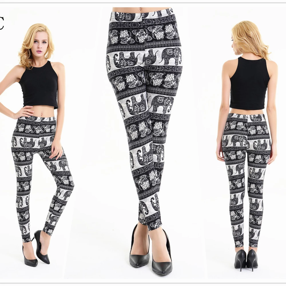 wholesale xl brushed leggings elephant design plus size milk tights women leggings