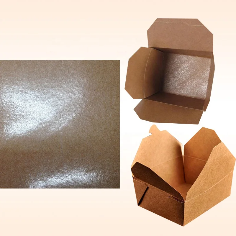 
One side PE coated paper 300gsm brown kraft paper+18gsm film for making chicken box/ fast food packaging box/white noodle boxes 