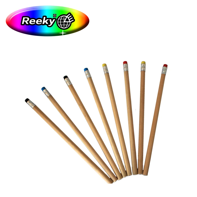 High quality customized logo natural wood led pencil