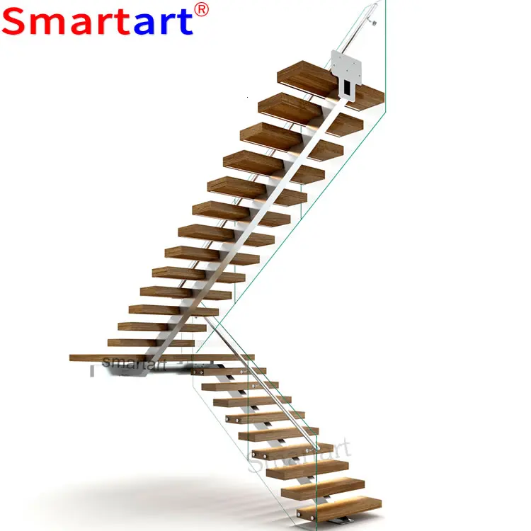 Led inox stairs / metal stair stringers/ oak staircase