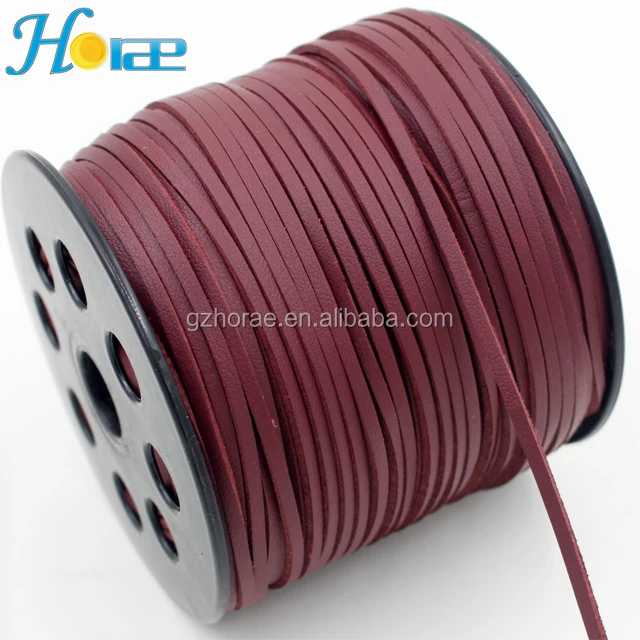 Wholesale faux flat leather rope PU leather cord for jewelry