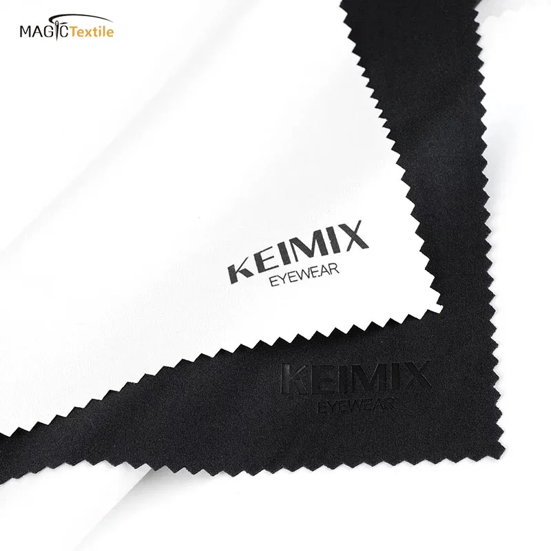 Custom popular black microfiber camera lens sunglasses eye glasses cleaning cloth with silk screen printed