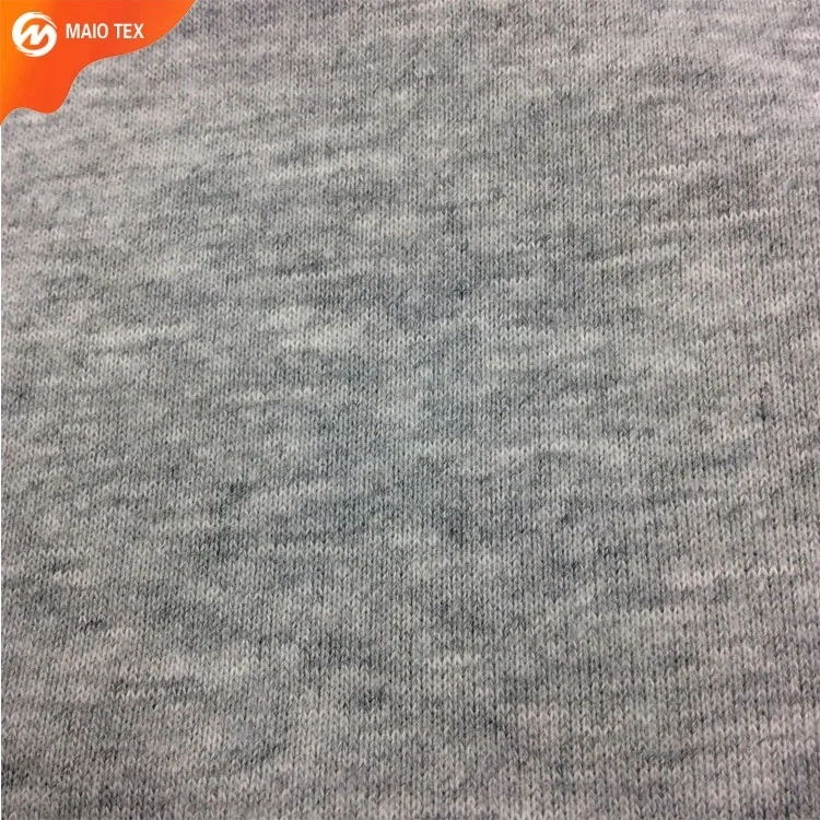 heather grey new pattern brushed 100% cotton french terry knitted fabric for shirts