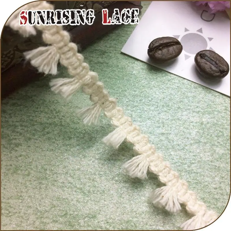 Textile Accessories Latest Tassel Cotton Curtain Fringe Braid Lace Trim