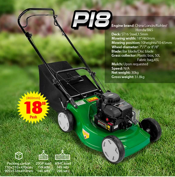 18 inch push gasoline lawn mower with Loncin engine sold more than 10 years