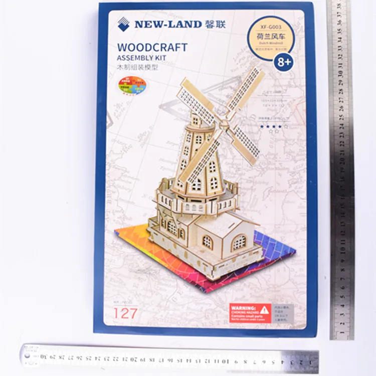 Assemble Thousand Sunny 3D Jigsaw Puzzle Educational  Dutch windmill Cheap 3D Wooden Puzzle