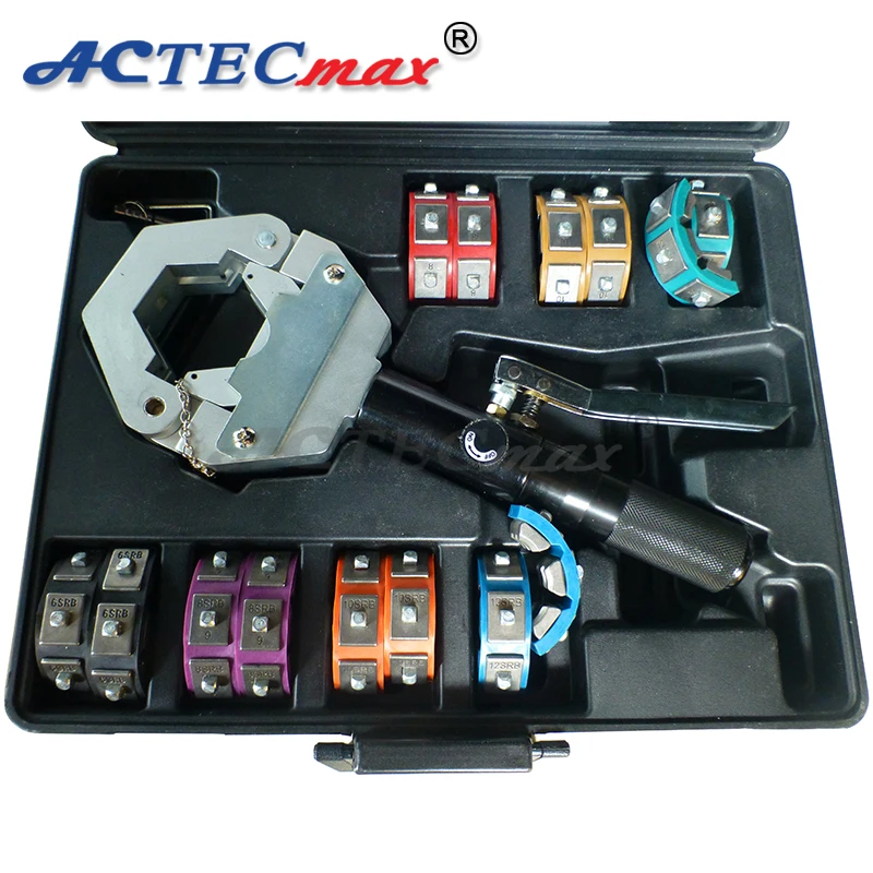 ACTECmax Hand Hydraulic Hose Crimper Handheld AC Hose Manual Hydraulic Crimping Tool AC.135.043 Auto AC Service Tool