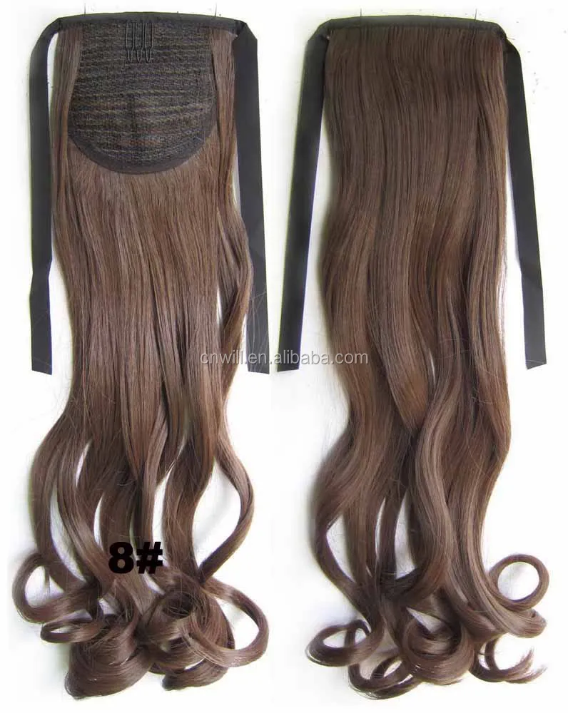 
55cm Women Hair Extensions Wavy Hair Ponytail Hairpiece Wave Lady Ponytails Peruca 