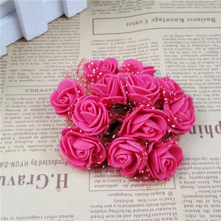 144 pieces/Pack Artificial Roses Foam Flower Head For Wedding Decoration