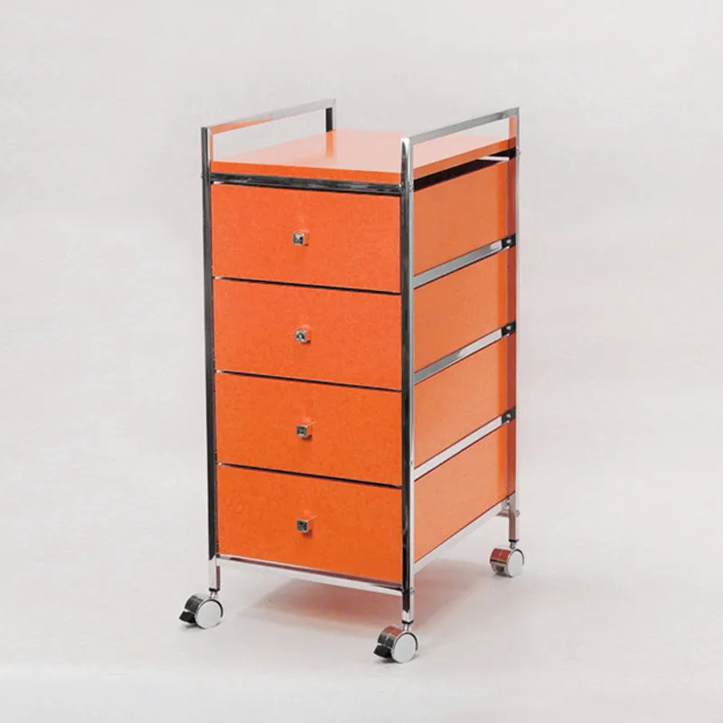 4 Tiers White Drawer Cabinet Trolley On Wheels