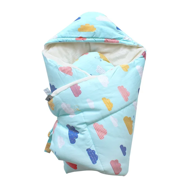 Newborn Baby Sleeping Swaddle 90x90cm Baby Blanket Thick Warm Fleece Envelopes