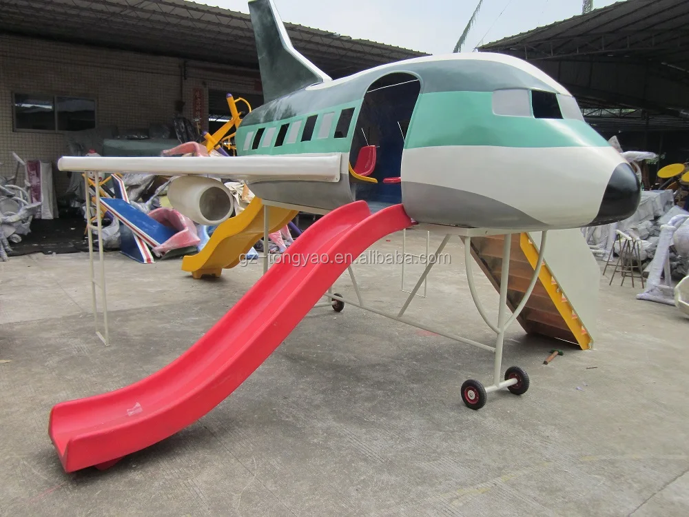 plastic slide outdoor playground children play set airplane playground equipment