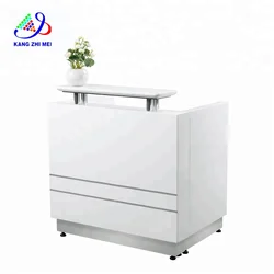 Modern Small White Wood Beauty Salon Furniture Reception Desk For Selling