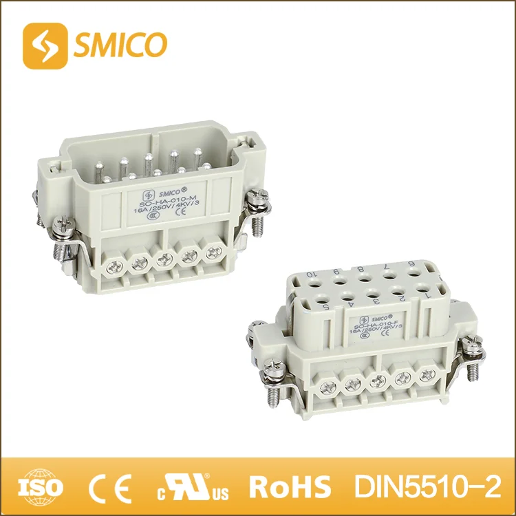 SMICO Горячие Продажи Продукции Heavy Duty 10 Pin Din Разъем Серии HA Для Автомобильной