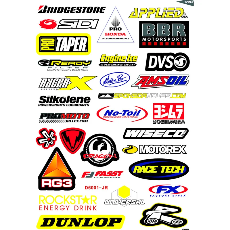 Automotive Sponsor Logo Decal Sticker Motorcycle/Dirt Bike/Car/Helmet Decal Sticker Graphic Set Logo Adhesive