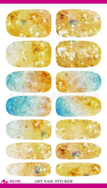 Move the new second generation water makeup fantasy jewelry sky blue patterned nail art nail stickers