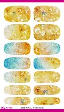 Move the new second generation water makeup fantasy jewelry sky blue patterned nail art nail stickers