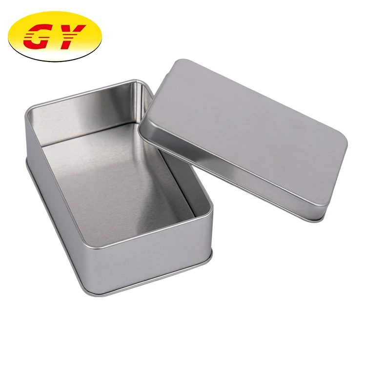 Wholesale metal can silver plain tin container