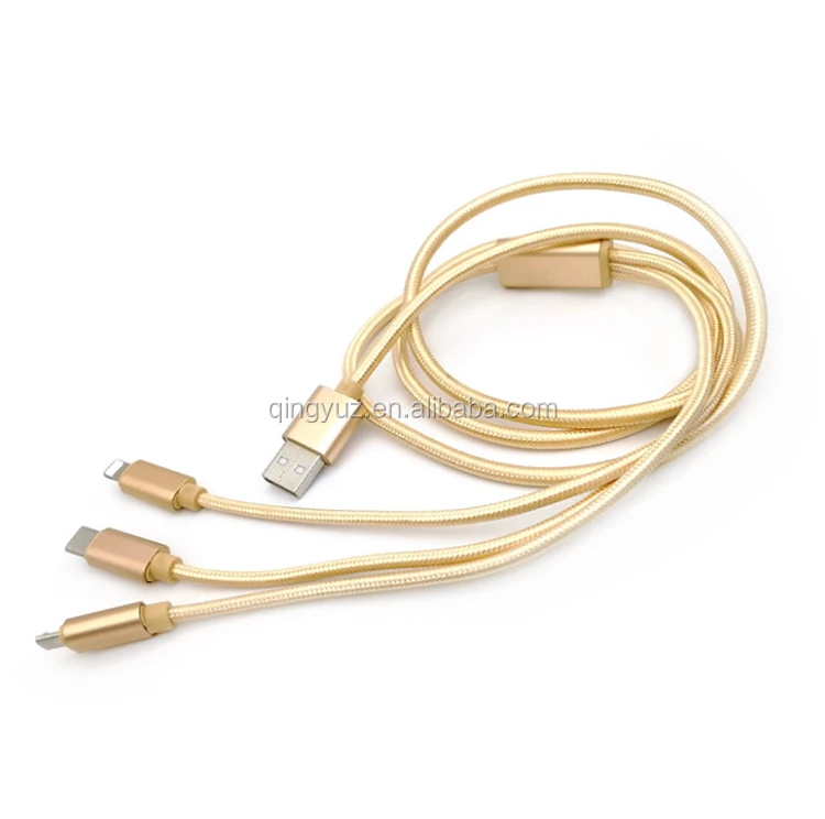 Производство логотип под заказ нейлоновая оплетка несколько 3 в 1 usb-кабель для зарядки iPhone Тип c micro
