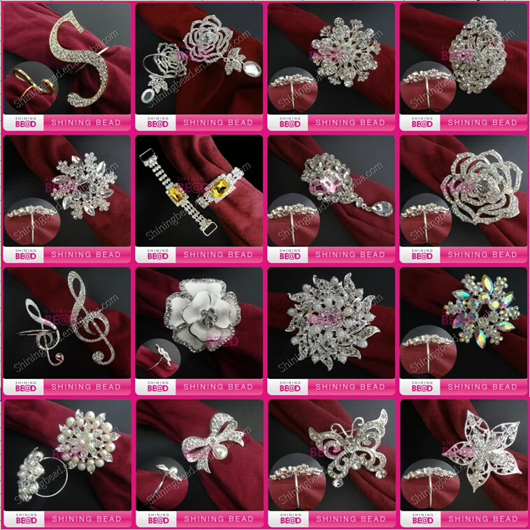 wholesale cheap in bulk wedding souvenir crystal diamond napkin ring