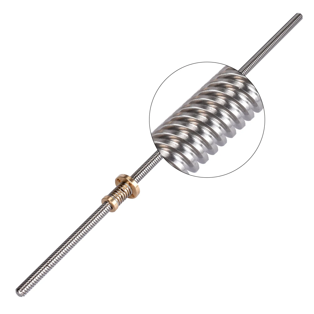 
BIQU 3D Printer T8 8MM Thread Length 350mm Trapezoidal Spindle Screw with Copper Nut 