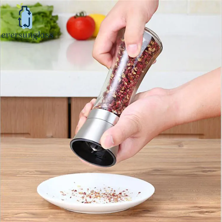 High Quality Industrial Glass Bottle Stainless steel Black Pepper Mill Grinder