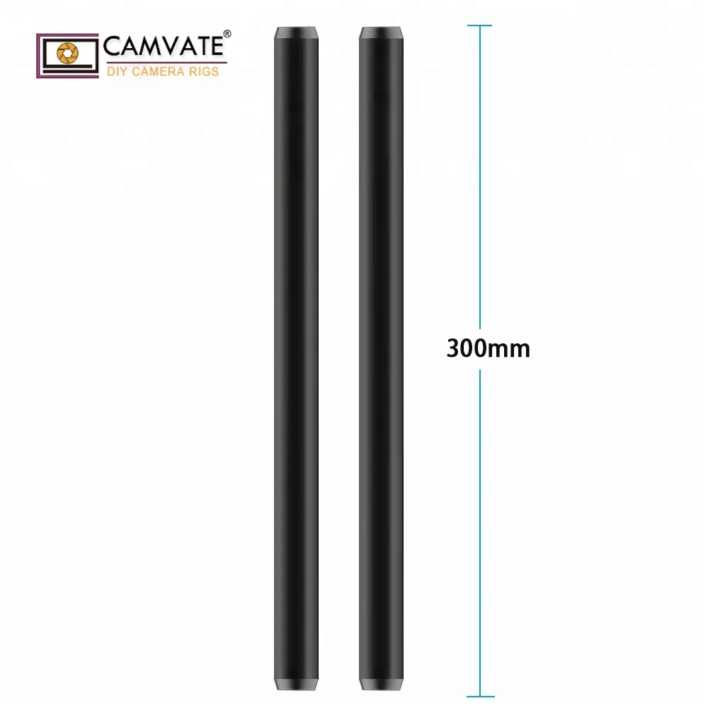 CAMVATE New Arrival 19mm Aluminum Rod 30cm for DLSR Camera Cage Mount 2 Pack (1)