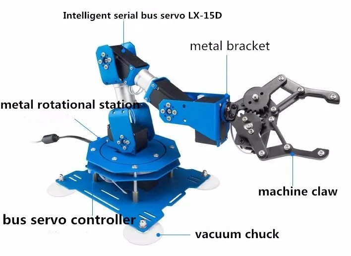 Hiwonder  new design robot with serial bus servo,free PC software,App,educational arduino 6axis robotic arm