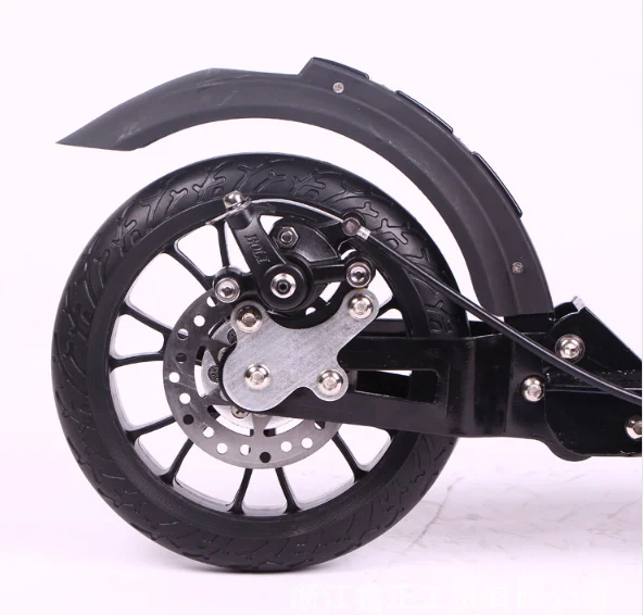 White 200mm adult kick scooter with disc brake