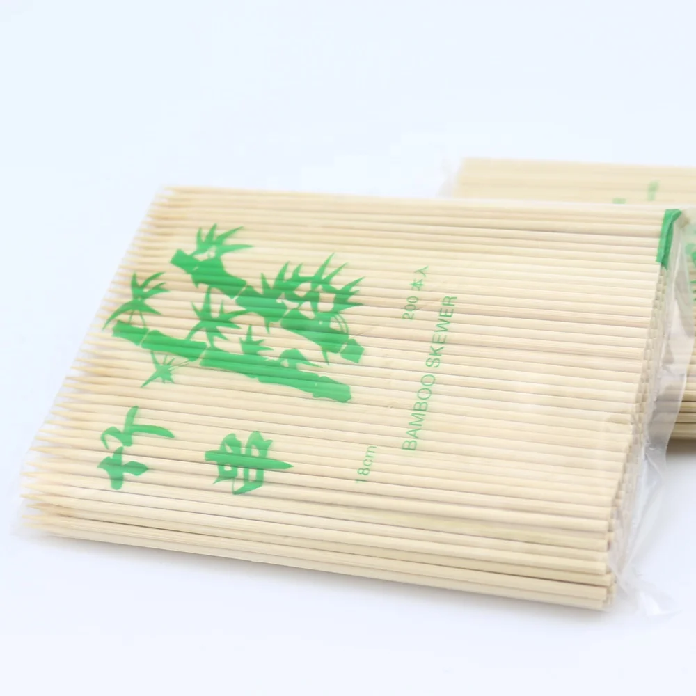 20cm 25cm 30cm disposable bamboo BBQ round meat skewer stick