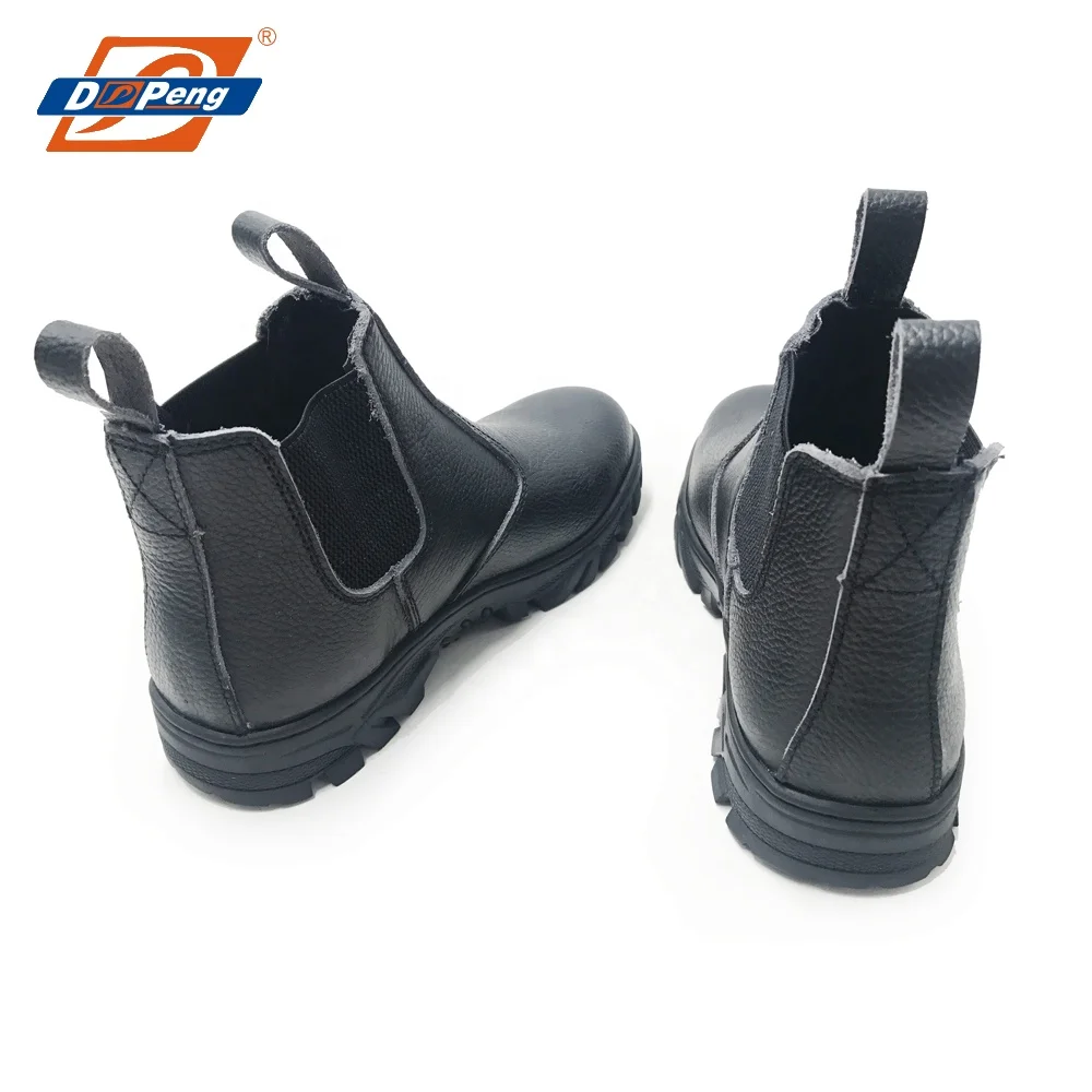 chelsea style steel toe cap elastic sided safety boots for heavy work Japan pull on work boots for men without lace