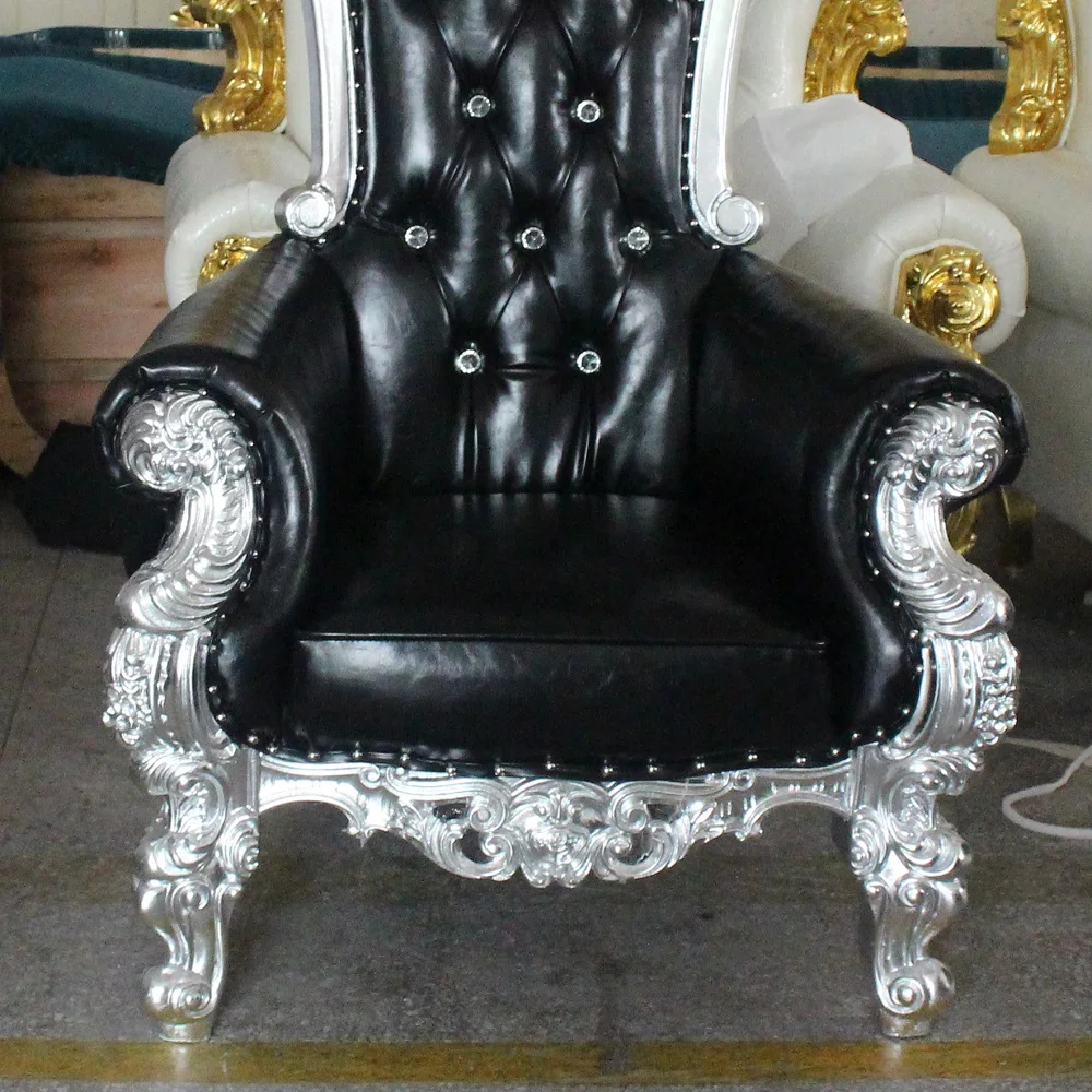 canada black wedding chaire king queen lion throne chair bride and groom wedding chair for sale