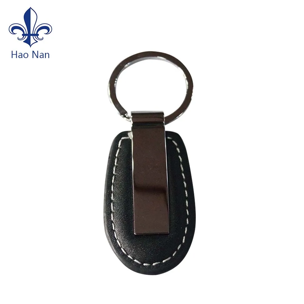 Wholesale new design leather promotional keychain custom leather key ring