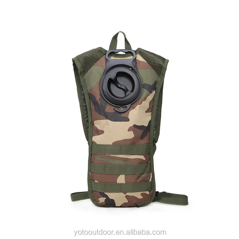 Outdoor Camouflage Tactical Hydration Backpack Water Bladder Bag for Hiking Trail Running