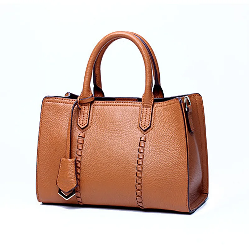 Genuine Leather Handbags For Women Cow Leather Embossed Shoulder Bag Lady Handbag Casual Women Large Tote Bag