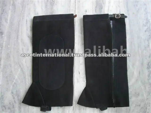 High Performance Suede Leather Half Chaps Custom Black Brown Horse Racing Riding Equipment Lightweight Accessories Wholesale