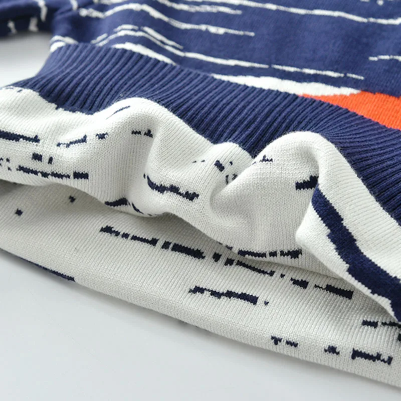 
Autumn children graffiti cartoon kids ugly baby boy sweater knitting machine designs 